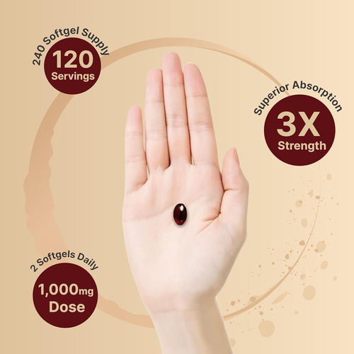 Naturebell Antarctic Krill Oil 1000mg Supplement, 240 Sof...