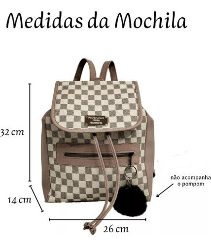 Mochila Feminina Média Estilo Saco Básica Cordão Fecho Imã