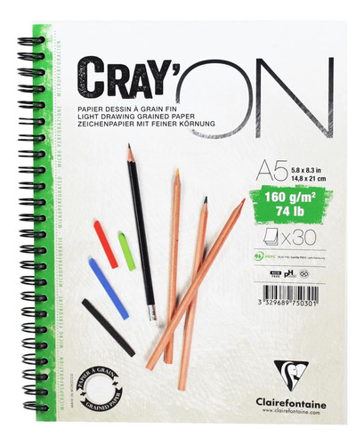 Caderno Crayon On A5 30 Folhas Clairefontaine