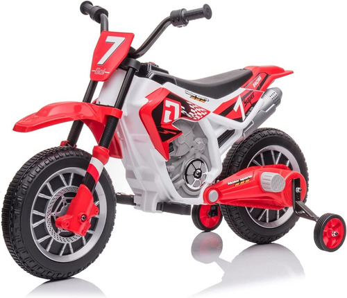 Moto Electrica Para Niños De 12v Color Rojo Marca Fierton  