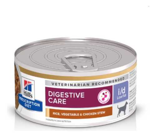 Alimento Hill's Prescription Diet Digestive Care i/d Low Fat para perro adulto todos los tamaños sabor estofado de arroz, vegetales y pollo en lata de 156g