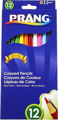 Lapices De Colores De Nucleo Grueso Prang 3,3 Mm. - 12 U.