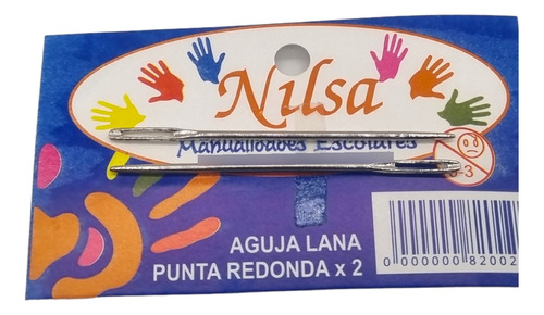 Pack 2 Aguja De Lana Metalica Punta Redonda Nilsa