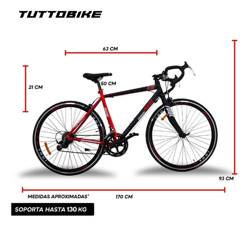 Bicicleta Monk Flug De Ruta R 700 Shimano 14 Vel Hot Sale Color Rojo