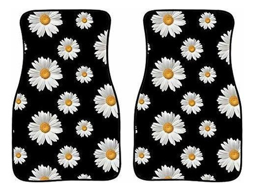 Tapetes - Toaddmos Decorative White Daisy Foral Print 2-piec