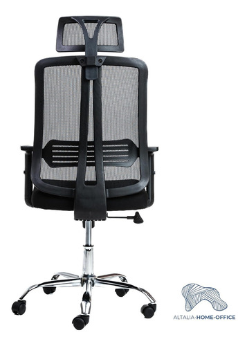 Silla Ergonomica Cabecera Base Acero Soporte Lumbar Ahosk1 Color Negro Material del tapizado Tela