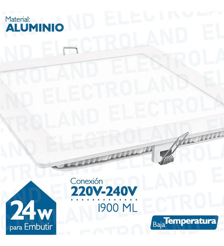 Imagen 2 de 10 de Panel Plafon Led Spot Cuadrado 24w Embutir Iluminacion Led