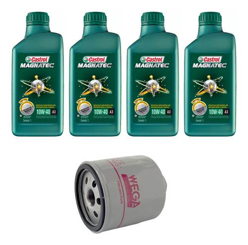 Kit Troca Óleo Castrol 10w40 Vw Polo 1.6 8v 2002/2013