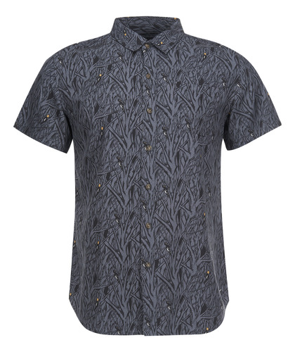 Camisa Manga Lippi Corta Hombre Woodpecker Print Gris Oscuro