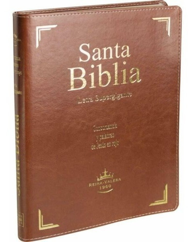 Biblia Supergigante Rv 1960 Imitación Piel Cafe Con Índice