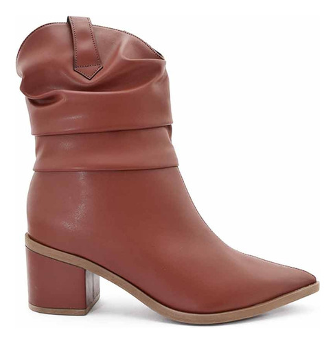 Botas Texanas Mujer Taco Medio Punta Fina Hebilla Elegantes