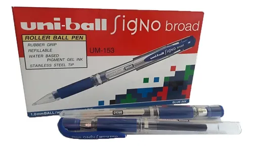 Uni-Ball Signo UM-153 Broad – Blauer Gel-Kugelschreiber Mit 1 Mm Spitze, Wasserfest