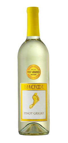 Caja De 12 Vino Blanco Barefoot Pinot Grigio 750 Ml