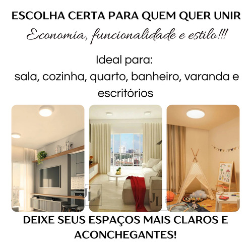 Plafon Painel Redondo Sobrepor 24w Branco Frio 6500k Bivolt