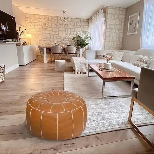 Thgonwid Entrufado Moroccan Moroccan Round Pouf Pour Foot Sh