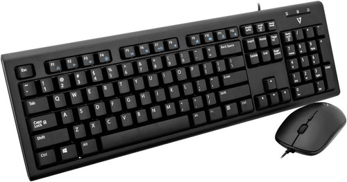 Combo De Teclado Y Raton Con Cable V7  Negro