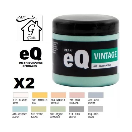 Pintura Vintage Eq Pack X 2 Potes De 200cc Casa Gisela