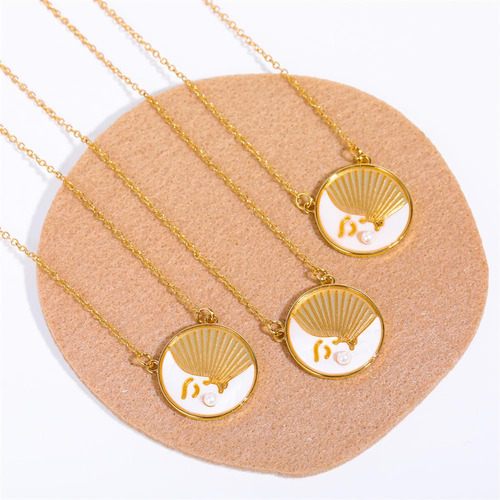Collar De Moda Casual Con Dije Sol Luna Acero Inoxidable