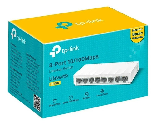 Switch 8 Portas Tp-link Ls1008 Fast Ethernet 10/100mbps 