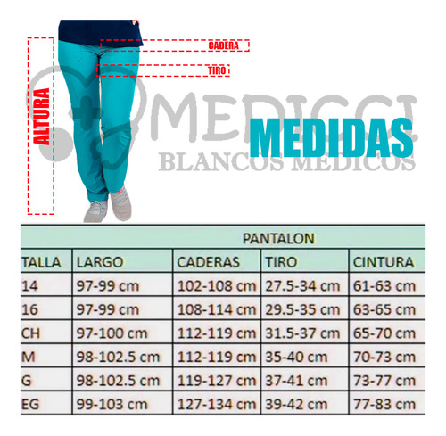 Pantalon Medico Quirurgico Dama Bolsas Cierre Jogger Elvira