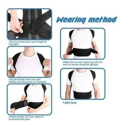 Imagen 4 de 7 de Corrector De Postura Lumbar Faja Ortopédica Trabajo Espalda