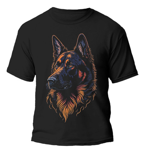 Remera Perro Pastor Alemán Diseño 100% Algodón