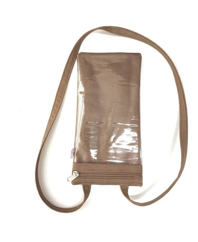 Imagem 5 de 7 de Porta Celular Alça Pescoço Visor Touch Com Fecho E Bolsinho