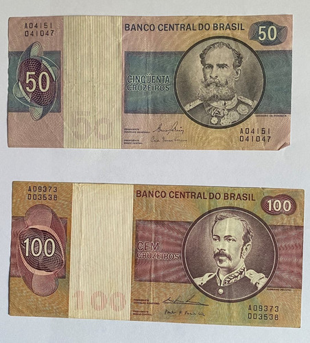 Billetes 2 Brasil 1980 50 Y 100 Cruzeiros, Bl220