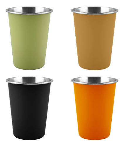 Vasos Acero Inoxidable Multiusos Cocina Colores 475ml 6 Pzs Color Mixto Al Azar