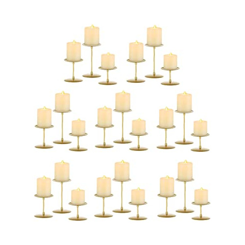 Platos Velas Pilar, Juego De 24 Soportes Candelabros De...