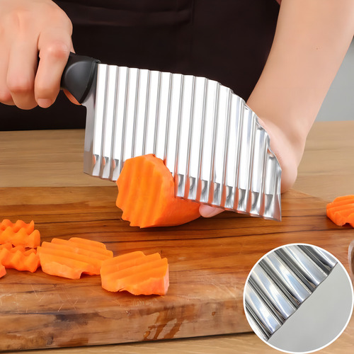 Cuchillo Ondulado De Acero Inoxidable Para Cortar Patatas Y