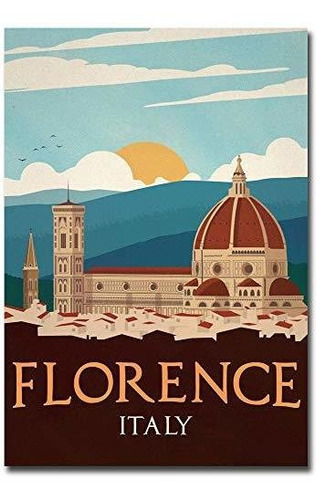 Florencia Italia Vintage Travel Art Imán Para Nevera, Tamaño