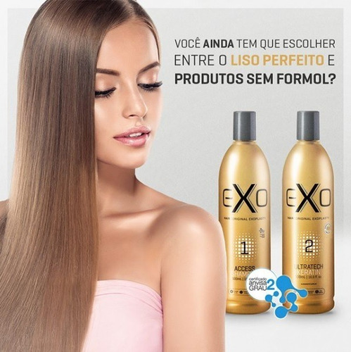Imagem 2 de 10 de Exoplastia Capilar - Kit De Alisamento 2x500ml + Brinde!