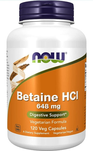 Betaina Hcl Natural Americana Sin Gluten Pura