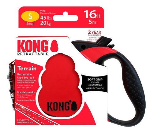 Correa Kong Terrain 5mts Retractil -tamaño Small Perros