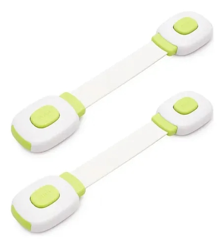 Pack X 2 Traba Puertas Seguridad Para Bebés Doble Apertura Color Verde