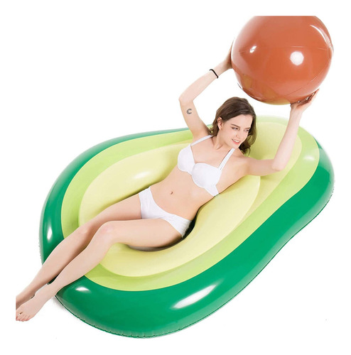 Flotador Inflable Para Piscina (tipo Aguacate) Con Esfera .