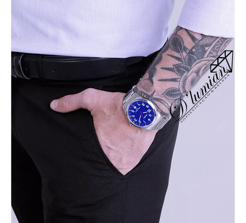 Imagem 2 de 10 de Relogio Masculino Orient Azul Mbss1154a D2sx