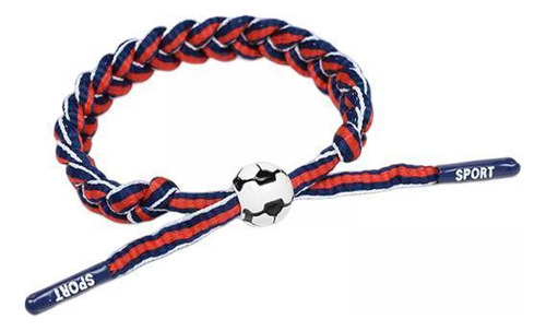 6 Brazaletes De Pulsera De Fútbol Azul Rojo 15cm-21cm