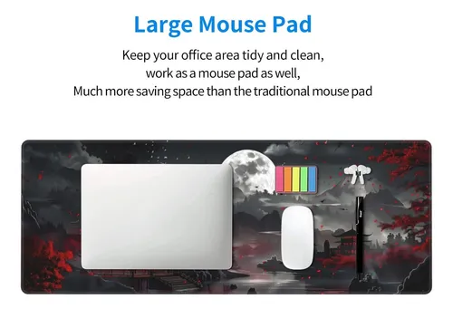 Mouse Pad Extendido Brecoy - De Color Negro - Impermeable...