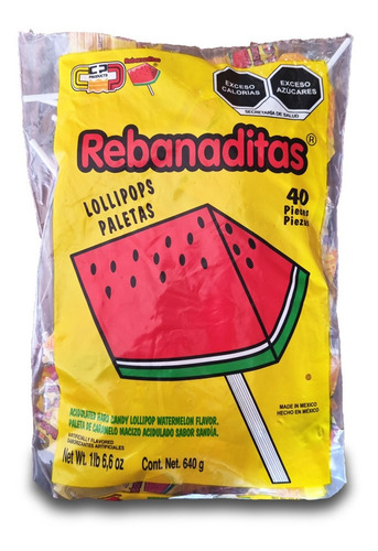 Paleta Rebanadita De Sandía Sin Chile Dulce 40 Piezas