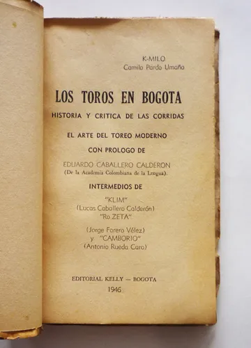 Los Toros En Bogota - Camilo Pardo Umaña (Usado)