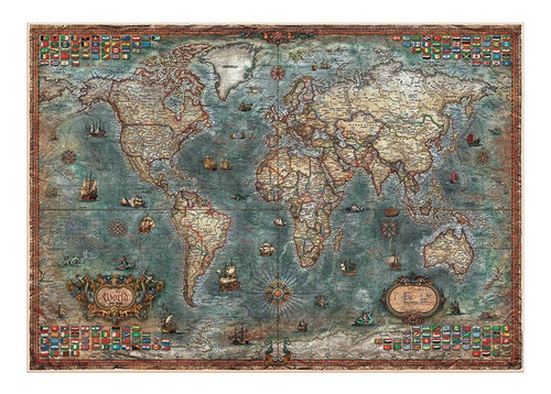 Imagen 2 de 5 de Puzzle Rompecabeza 8000 Pzs Mapamundi Histórico Educa 18017