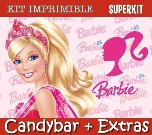 Kit Imprimible Barbie - Candy Bar Invitaaciones Cumpleaños