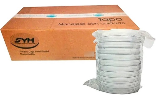 Caja Petri Estéril Plástico 100x15 Mm (caja 180 Pzs)