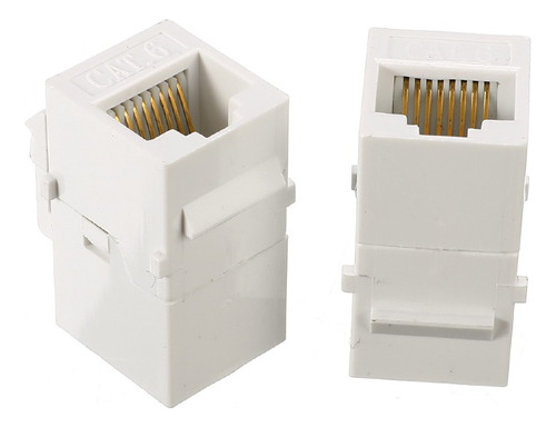 Cople Rj45 Hemb-hemb Cat 6 Keystone Blanco Utp Lote 2 Pzas