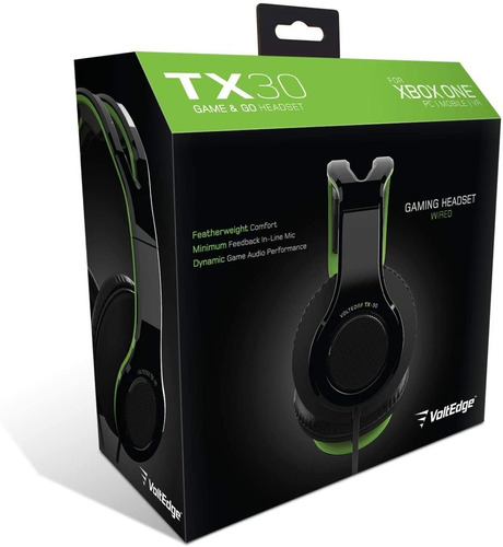 Audifonos Alámbricos Tx30 Xbox One Verde Negro 