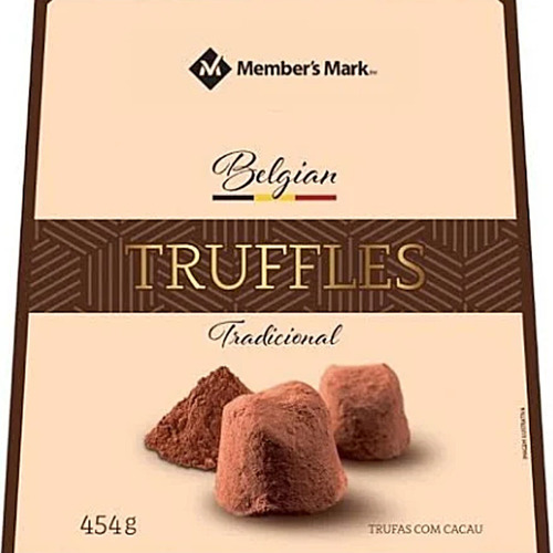 Trufa Tradicional com Cacau Chocolate Belgian Truffles Member's Mark 454g