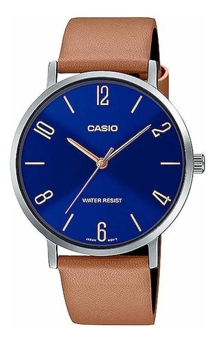 Casio Mtp-vt01l-2b2 Reloj Analógico Minimalista Blue Dial Ta