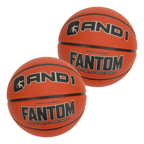 And1 Fantom - Balón De Baloncesto De Goma, Paquete De 2 Un.